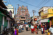 Pilgrims visiting the Sri Ranganatha Temple of Srirangam, Tamil Nadu.  